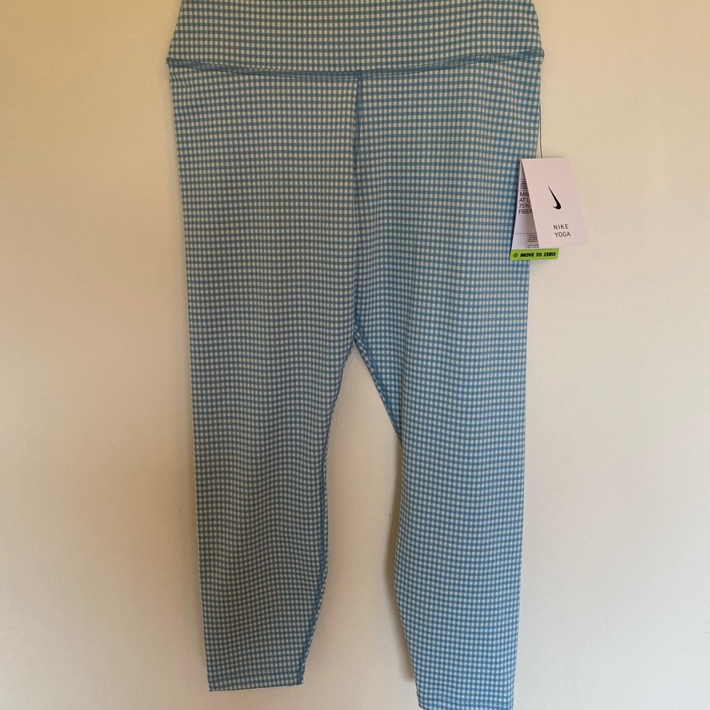 Nike Yoga Blue Gingham Leggings
